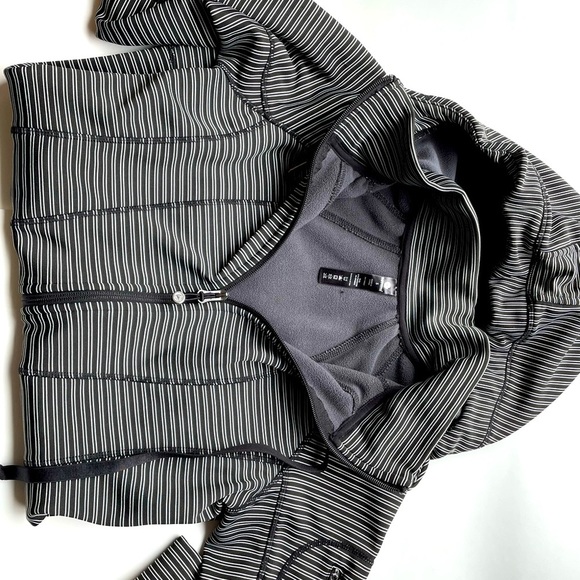 90 Degree by Reflex Black And White Fleece Lined Zip Jacket size small - Picture 2 of 7